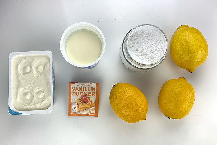 Zutaten für das Zitronen Mousse
